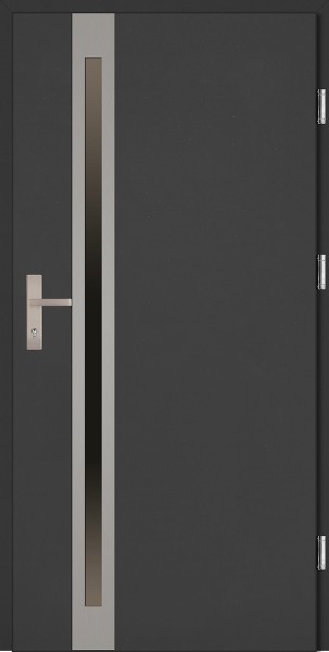 Drzwi zewnętrzne wejściowe antracyt INOX Marcello Uno Plus 68 mm