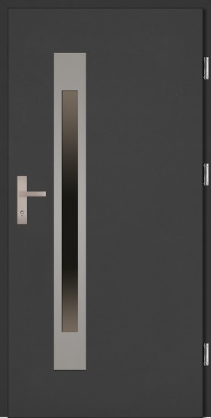 Drzwi zewnętrzne wejściowe antracyt INOX Fabio Uno Plus 68 mm