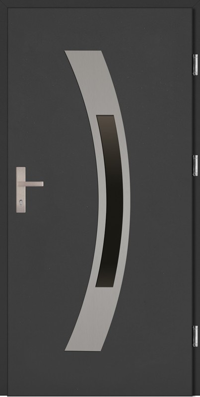 Drzwi zewnętrzne wejściowe antracyt INOX Antonio Plus 68 mm