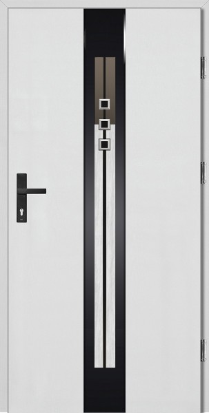 Drzwi zewnętrzne wejściowe białe Fabio STEP 68 mm
