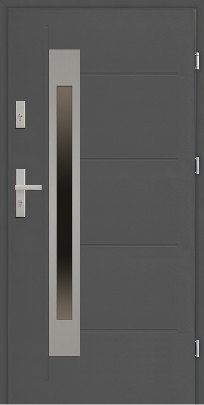 Drzwi zewnętrzne 90 cm antracyt Fabio Uno Modern SETTO