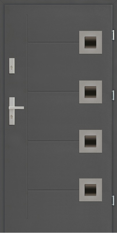 Drzwi zewnętrzne 90 cm antracyt 56 mm grubości Carlo Due Modern SETTO