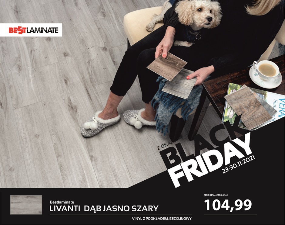 Promocja Black Friday panele Livanti Dąb Jasno Szary