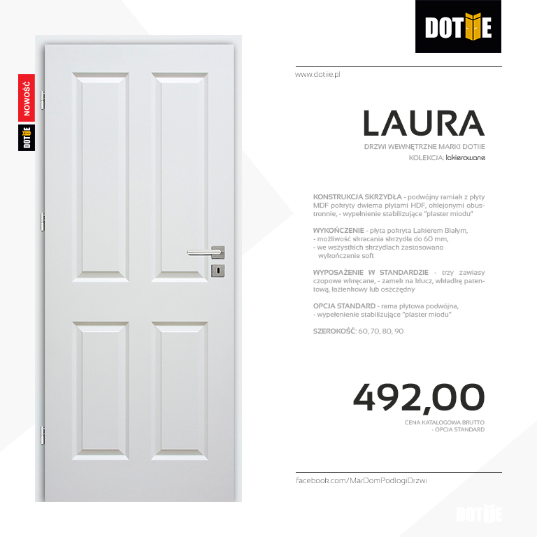 Drzwi do pokoju bez szyb model LAURA marki DOTIIE