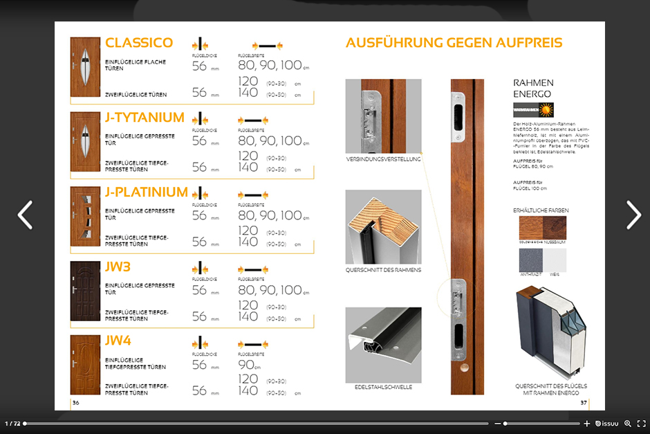 Katalog drzwi SETTO niemiecki 2018