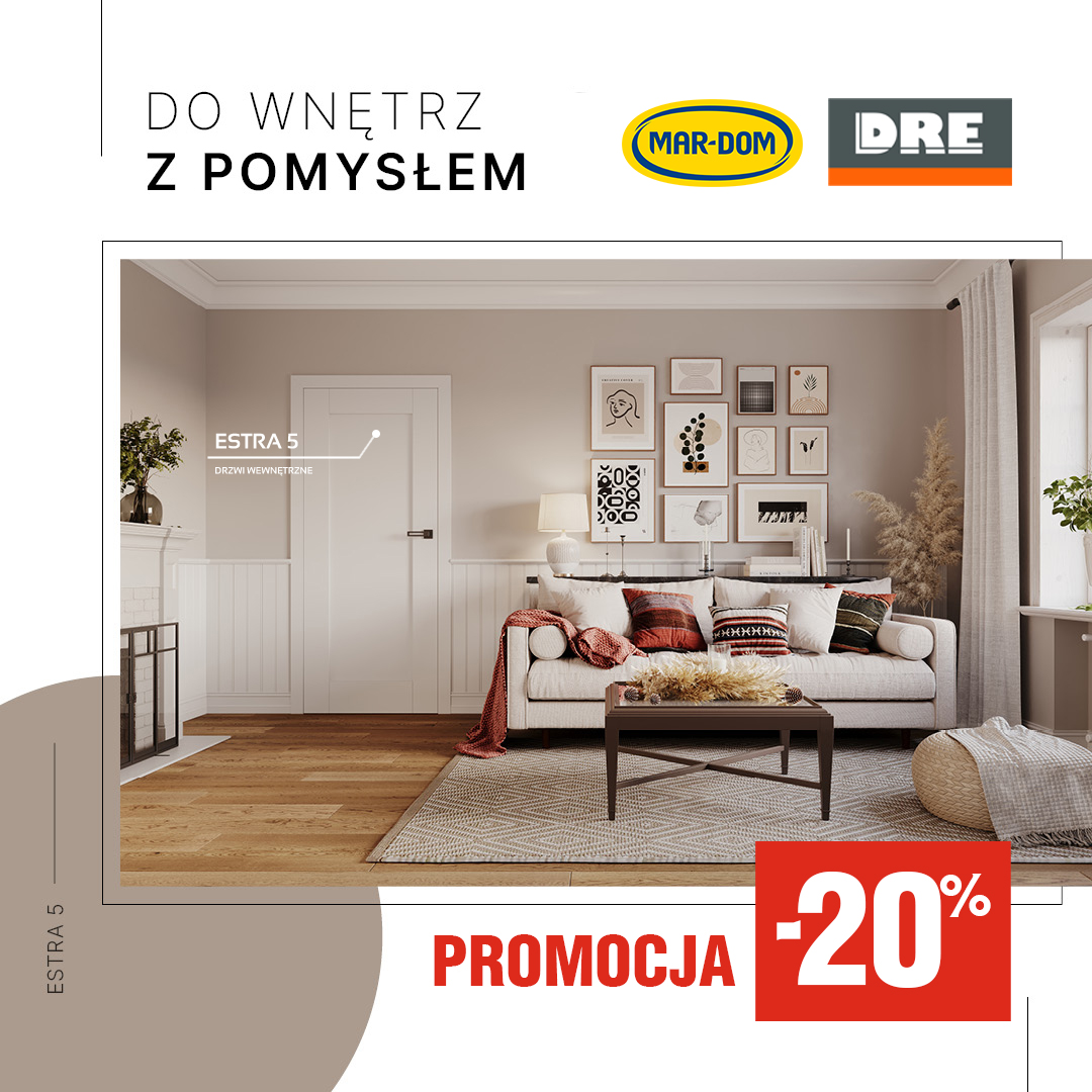 Drzwi wewnętrzne DRE Estra 5 - promocja MAR-DOM Konin