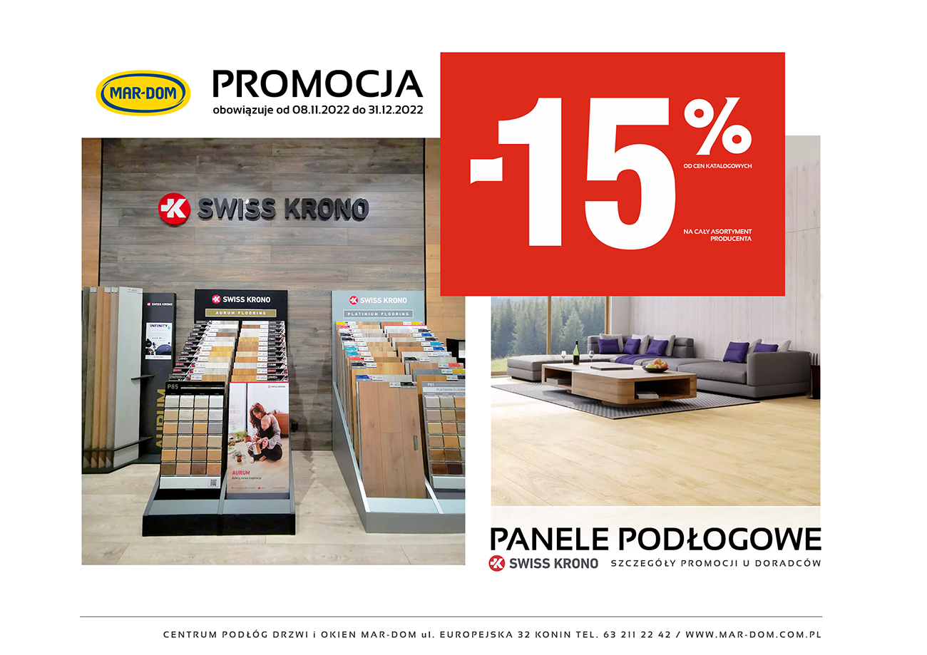 PROMOCJA -15% panele podłogowe Swiss Krono