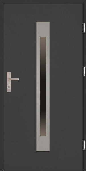Drzwi zewnętrzne wejściowe antracyt INOX Fabio Plus 68 mm