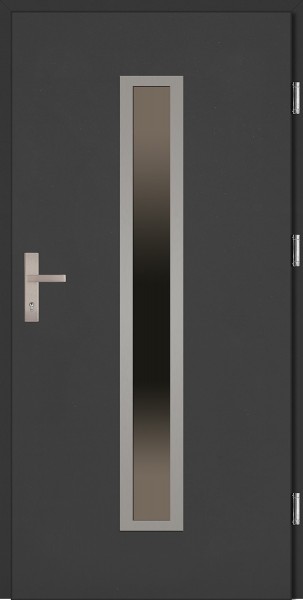 Drzwi zewnętrzne wejściowe antracyt INOX Diego Plus 68 mm