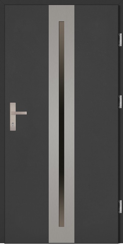 Drzwi zewnętrzne wejściowe białe INOX Matteo Plus 68 mm