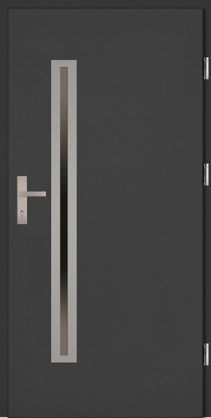 Drzwi zewnętrzne wejściowe białe ramka INOX Paolo Uno Plus 68 mm