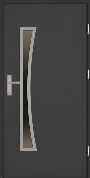Drzwi zewnętrzne wejściowe antracyt INOX Raffaello Uno Plus 68 mm