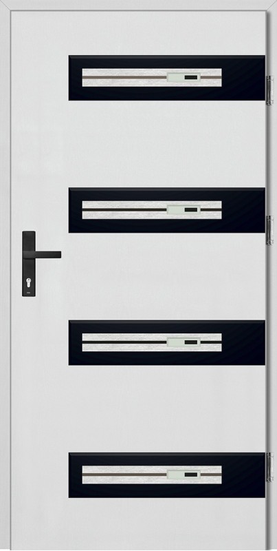 Drzwi zewnętrzne wejściowe białe Francesco Step 68 mm