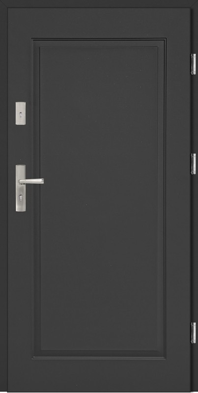 Drzwi wejściowe stalowe antracyt pełne W16 68mm