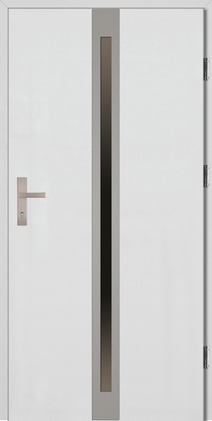 Drzwi wejściowe białe ramka INOX Marcello
