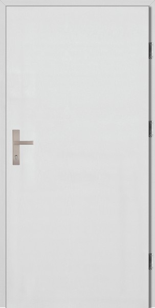 Drzwi wejściowe białe klamka INOX Pełne Plus