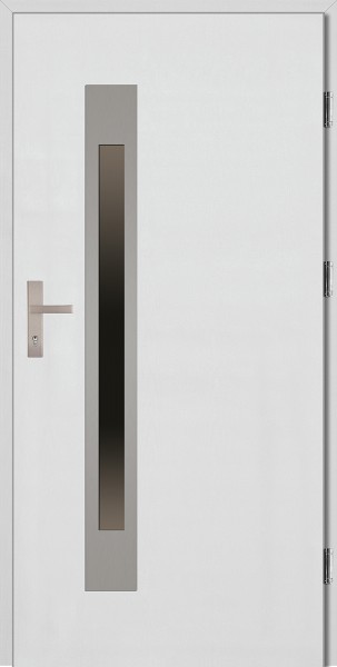 Drzwi wejściowe białe ramka INOX Fabio Uno Plus