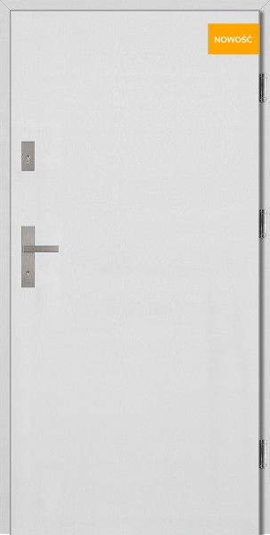 Drzwi wejściowe stalowe 90 cm białe Pełne Płaskie SETTO