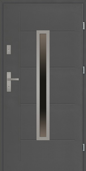 Drzwi zewnętrzne SETTO 90 cm antracyt Dario Modern z przeszkleniem