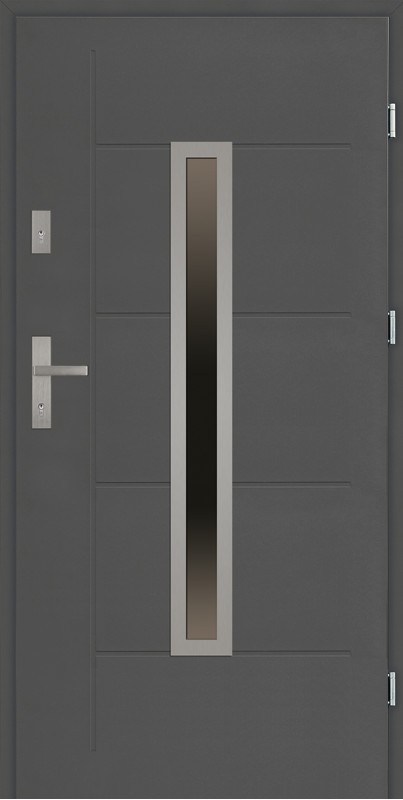 Drzwi zewnętrzne SETTO 90 cm antracyt Dario Modern z przeszkleniem