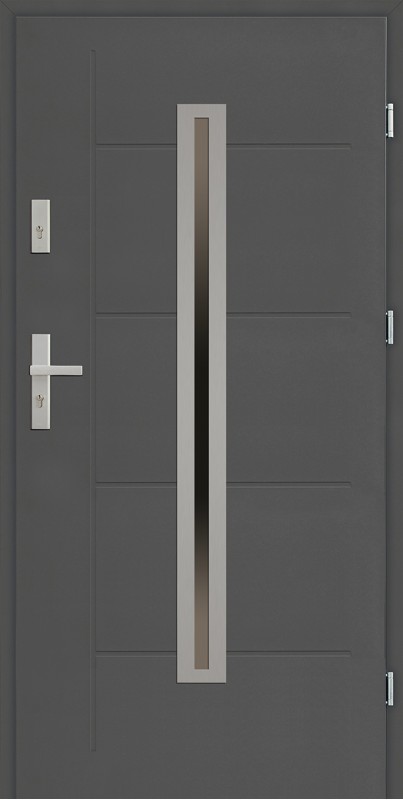 Drzwi zewnętrzne SETTO antracyt 90 cm Paolo Modern z tłoczeniem