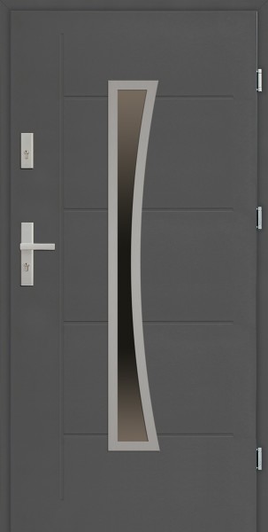 Drzwi zewnętrzne SETTO antracyt z tłoczeniem 90 cm Raffaello Modern