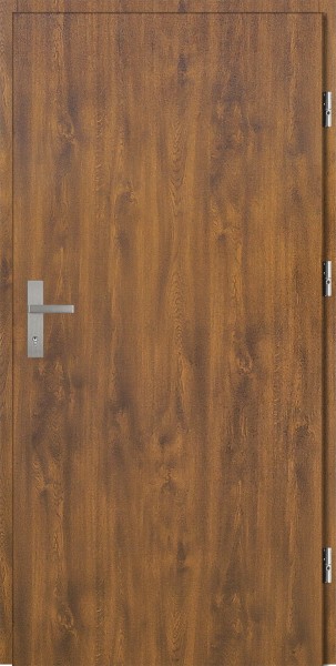 Drzwi zewnętrzne złoty dąb klamka INOX Pełne 92 SETTO