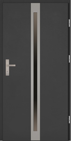 Drzwi zewnętrzne antracyt ramka INOX Marcello 92 SETTO