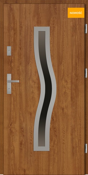 Drzwi wejściowe brązowe ramka stalowa Rino Płaskie SETTO