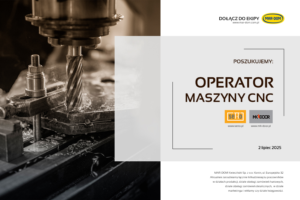 Praca Konin - Operator maszyny CNC