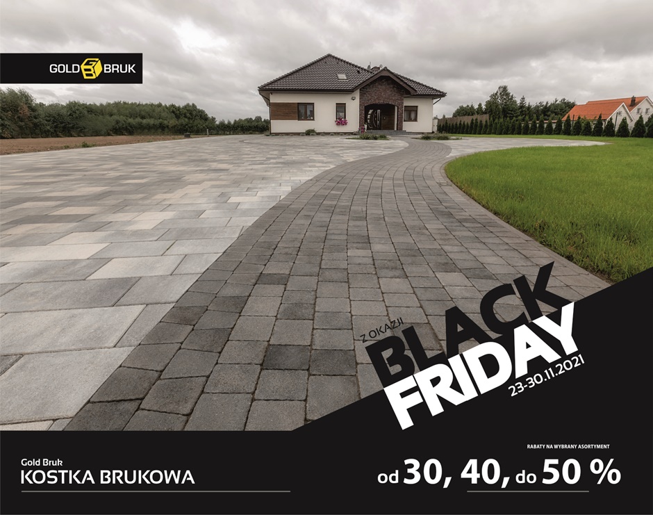 Promocja na kostkę brukową GOLD BRUK w MAR-DOM Konin z okazji Black Friday 2021 Promocja Black Friday na kostę brukową