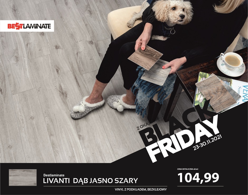 Promocja na panele na podłogowe Livanti Dąb Jasno Szary w MAR-DOM Konin z okazji Black Friday 2021 Promocja Black Friday panele Livanti Dąb Jasno Szary