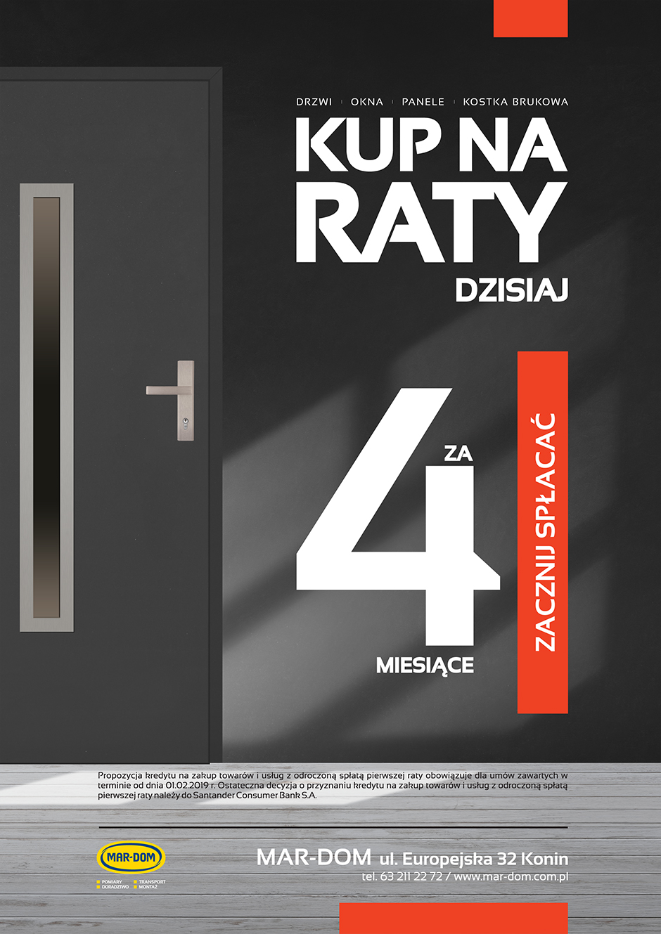 Drzwi panele okna Raty MAR-DOM Konin
