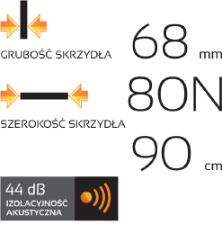 Drzwi zewnętrzne SETTO Sicuro 68 RC3 44 dB