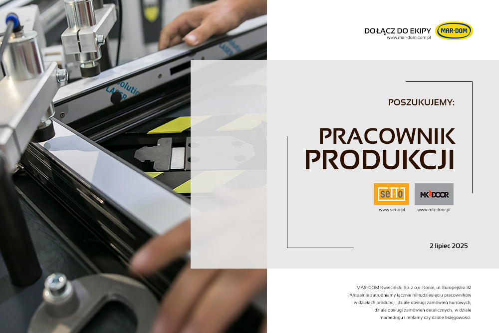 Praca Konin - Pracownik produkcji drzwi.