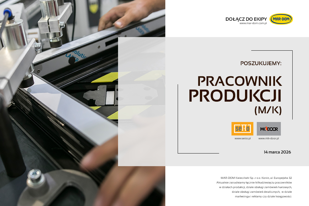 Praca Konin - Pracownik produkcji drzwi.