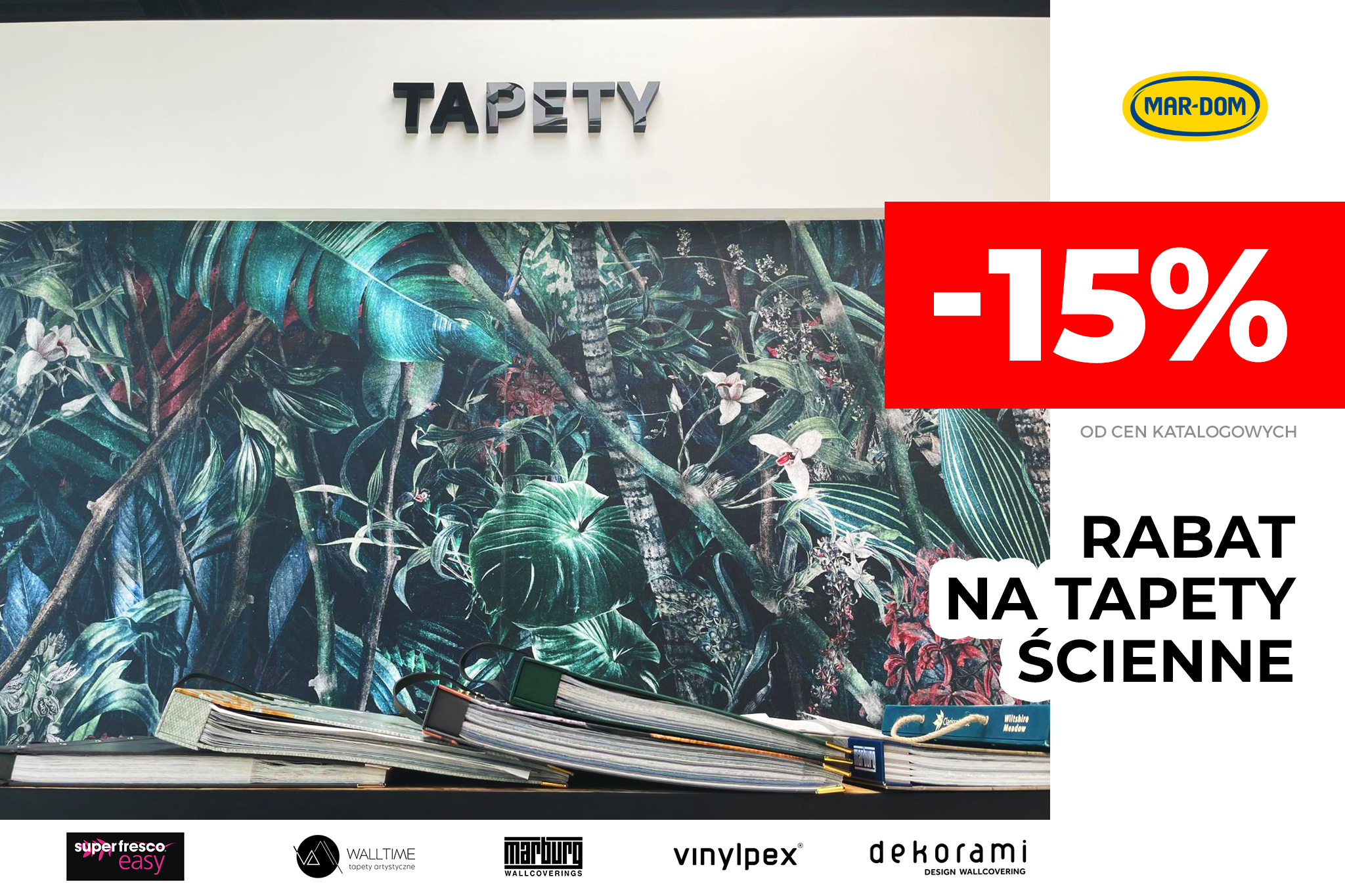 Rabat - 15 % na tapety ścienne