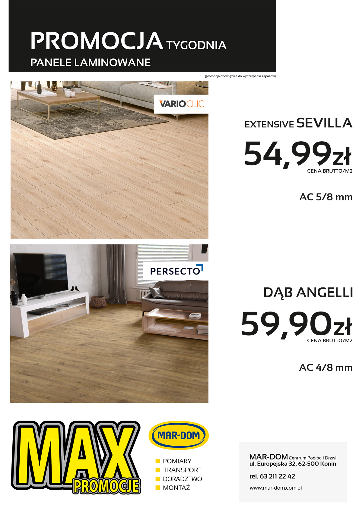 Promocja na panele laminowane w MAR-DOM Konin