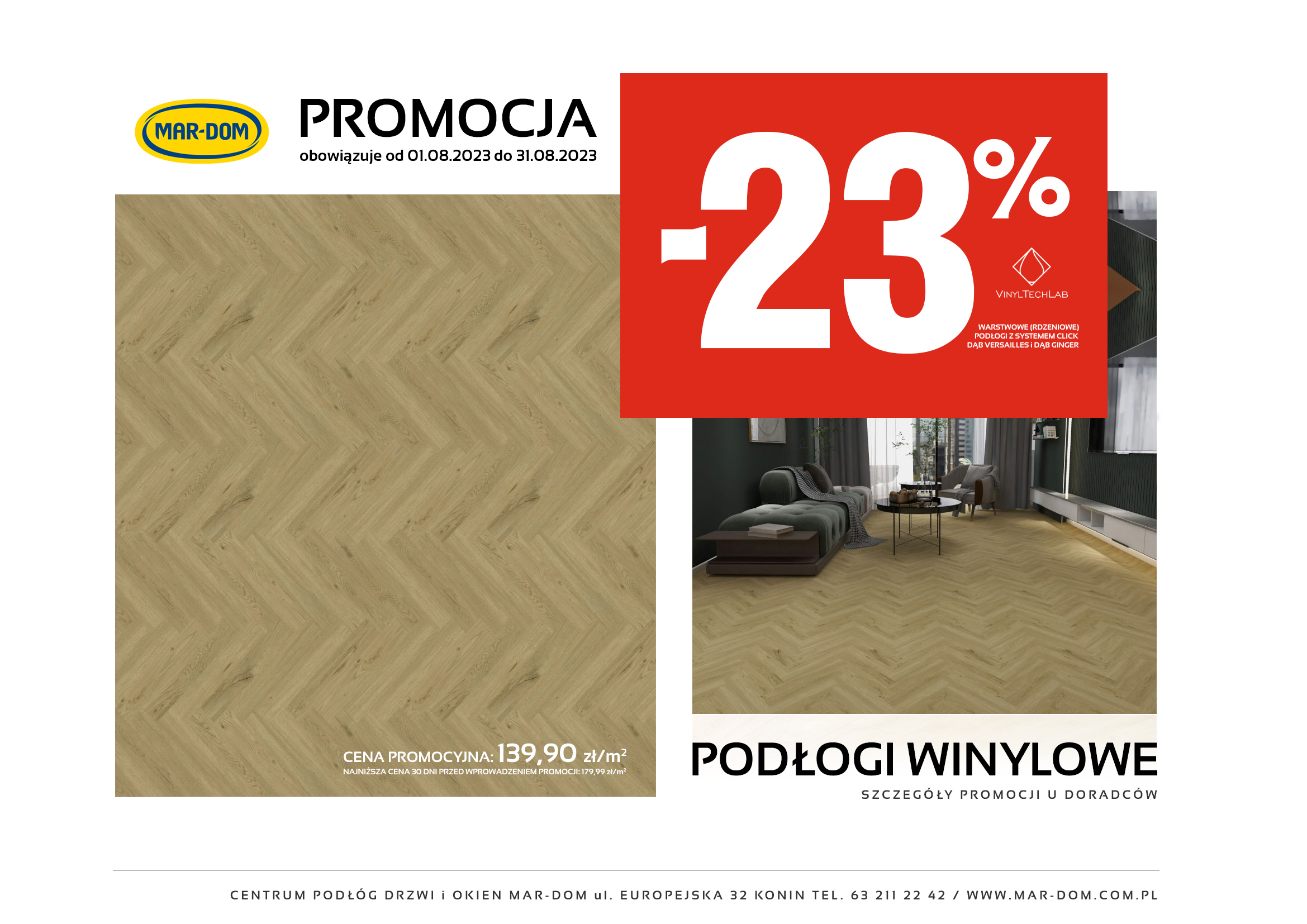 Panele winylowe promocja MAR-DOM Konin