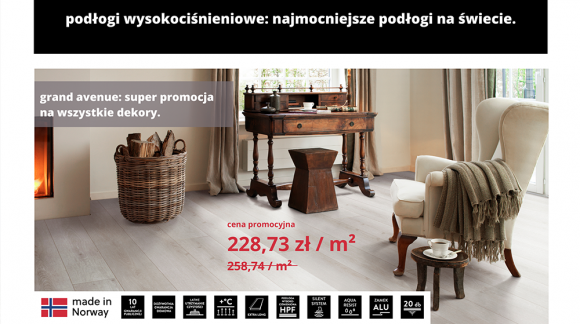 SUPER PROMOCJA na 22 unikatowe dekory podłóg z kolekcji Grand Avenue marki BERRY ALLOC
