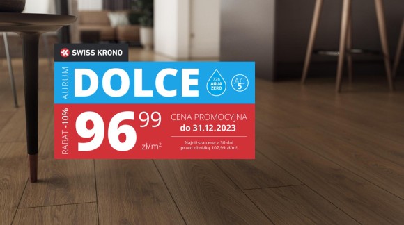 PROMOCJA na panele w klasie ścieralności AC5 z kolekcji DOLCE firmy SWISS KRONO