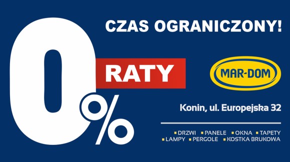 Raty 0% na cały asortyment MAR-DOM Centrum podłóg drzwi i okien 