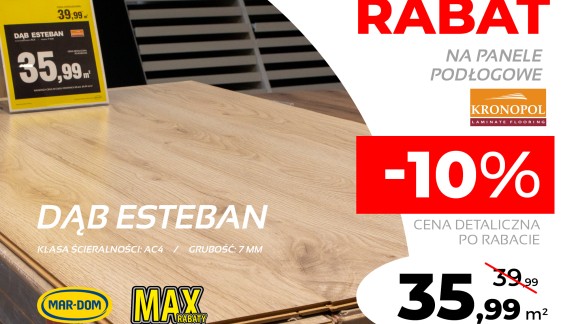 Panele podłogowe Kronopol Dąb Esteban w promocji -10%.
