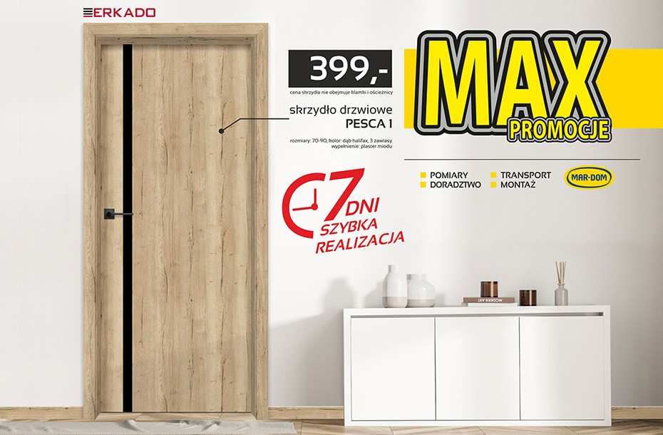 Promocja drzwi wewnętrzne ERKADO - MAR-DOM Konin